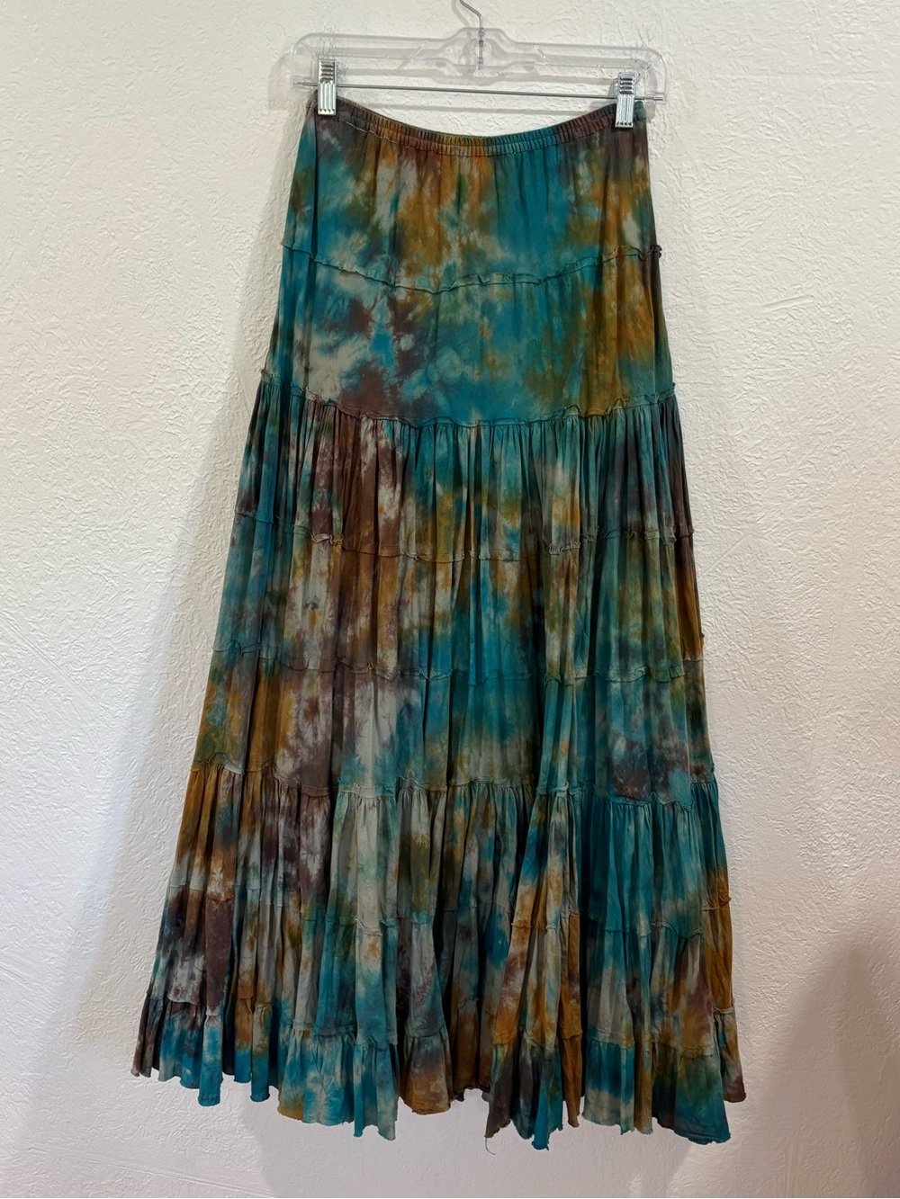 Gorgeous Gordon James Tiered Tie Dye  Maxi Skirt